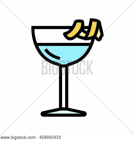 Vesper Cocktail Glass Drink Color Icon Vector. Vesper Cocktail Glass Drink Sign. Isolated Symbol Ill