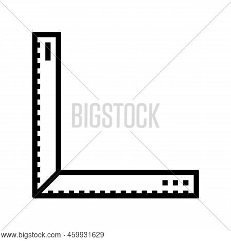 Ruler Tool Repair Line Icon Vector. Ruler Tool Repair Sign. Isolated Contour Symbol Black Illustrati