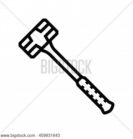 Hammer Tool Repair Line Icon Vector. Hammer Tool Repair Sign. Isolated Contour Symbol Black Illustra