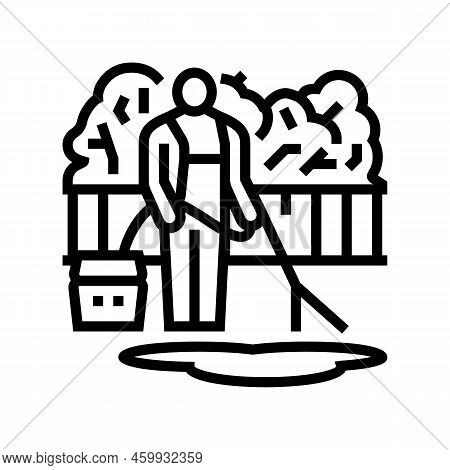 Pressure Washing Line Icon Vector. Pressure Washing Sign. Isolated Contour Symbol Black Illustration