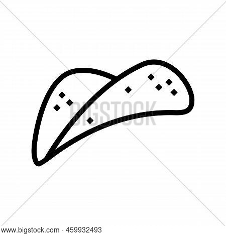 Chip Potato Vegetable Line Icon Vector. Chip Potato Vegetable Sign. Isolated Contour Symbol Black Il