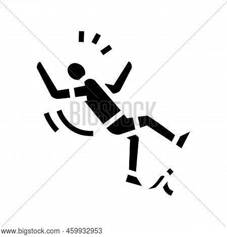 Slip Banana Peel Glyph Icon Vector. Slip Banana Peel Sign. Isolated Symbol Illustration