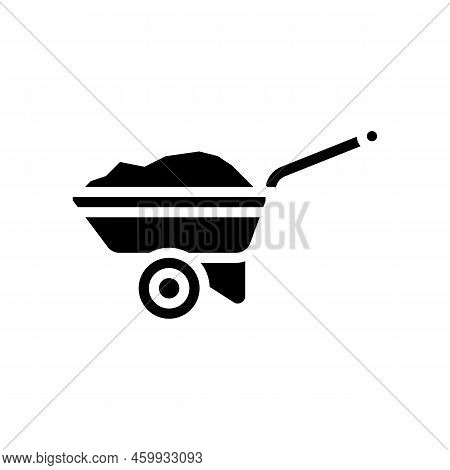 Wheelbarrow Tool Repair Glyph Icon Vector. Wheelbarrow Tool Repair Sign. Isolated Symbol Illustratio