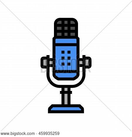 Voice Mic Microphone Color Icon Vector. Voice Mic Microphone Sign. Isolated Symbol Illustration