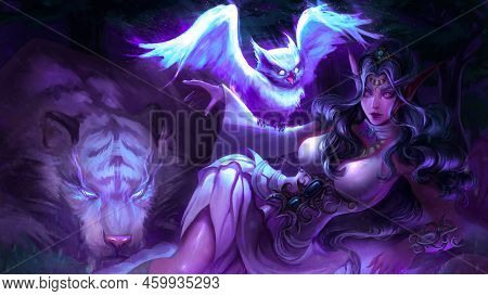 Woman With Sword Fantasy Digital Art Landscape 3d Illustration Wallpaper