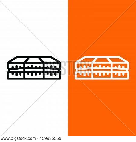 Martabak Vector Icon In Outline Style. Martabak Is Made With Thin Stretched Wheat Dough Which Is Gat