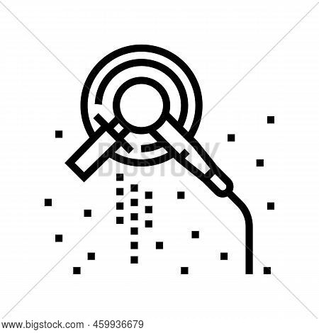 Wall Sanding Line Icon Vector. Wall Sanding Sign. Isolated Contour Symbol Black Illustration