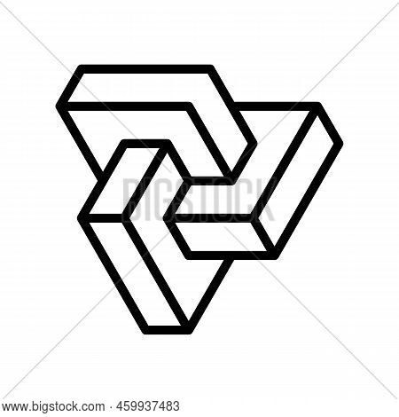 Esher Impossible Geometric Shape Line Icon Vector. Esher Impossible Geometric Shape Sign. Isolated C