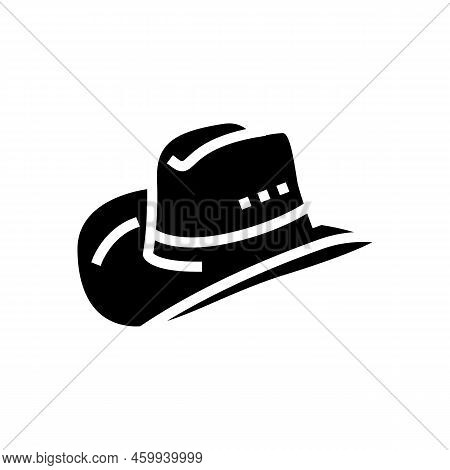 Cowboy Hat Cap Glyph Icon Vector. Cowboy Hat Cap Sign. Isolated Symbol Illustration