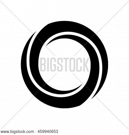 Circle Impossible Geometric Shape Glyph Icon Vector. Circle Impossible Geometric Shape Sign. Isolate
