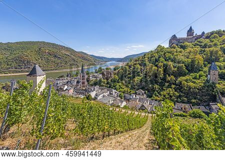 Image Over Fuerstenberg On The Rhine Near Lorch With Water Low During The Day