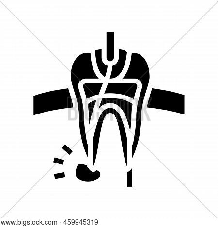 Root Canal Treatment Glyph Icon Vector. Root Canal Treatment Sign. Isolated Symbol Illustration