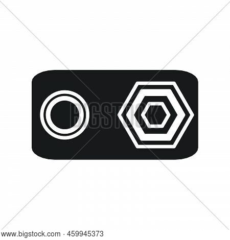 9v Battery Vector Icon Solid Black Illustration And Power Alkaline Energy Isolated White. Technology