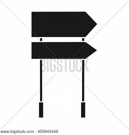 Road Sign Traffic Blan Vector Illustration Black Solid. Isolated White Street Information Direction 