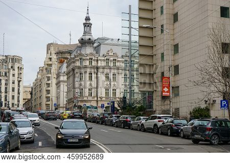 Bucharest, Romania - March 08, 2022: Grand Hotel Continental, A Five Stars Hotel Located On Victory 