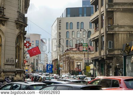 Bucharest, Romania - March 07, 2022: Mercure Bucharest City Center A Four Star Hotel Located On Geor
