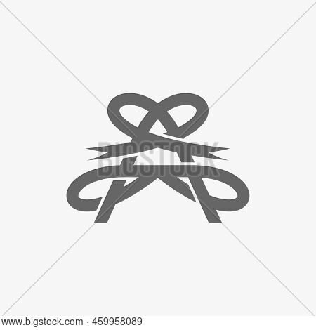 Simple And Unique Letter Or Word A Font With Tie Ribbon Or Tape And Love Image Graphic Icon Logo Des