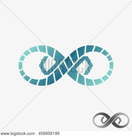 Simple And Unique Meta Or Infinity Sign With Cutting And Bracket On Side Image Graphic Icon Logo Des