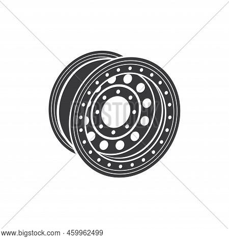 Cylinder Disk Isolated Car Brakes Spare Part. Vector Transport Accessory, Brake System Auto Parts Si