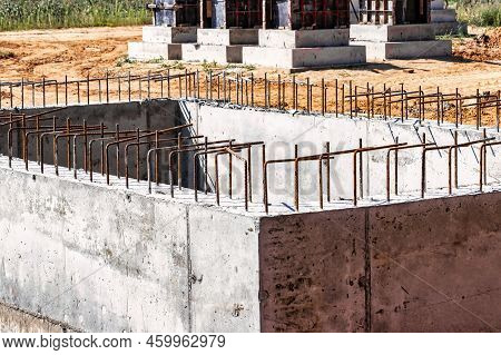 Monolithic Reinforced Concrete Foundations For The Construction Of A Residential Building. Grillage 