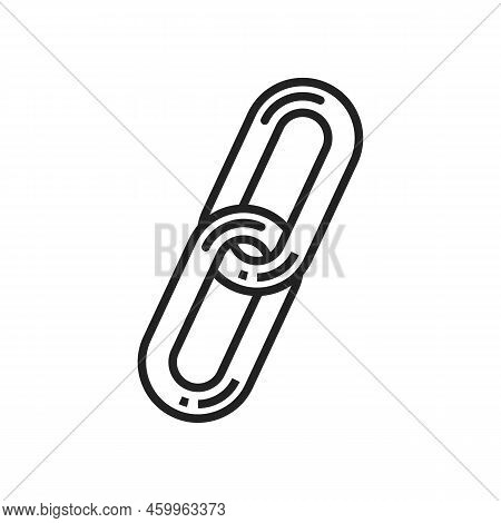 Two Linked Chains Isolated Linear Interaction Symbol. Vector Monochrome Link Icon, Hyperlink, Teamwo