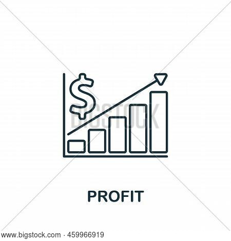 Profit Icon. Line Simple Icon For Templates, Web Design And Infographics
