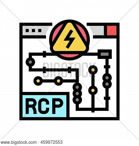 Rcp Electrical Plans Interior Design Color Icon Vector. Rcp Electrical Plans Interior Design Sign. I