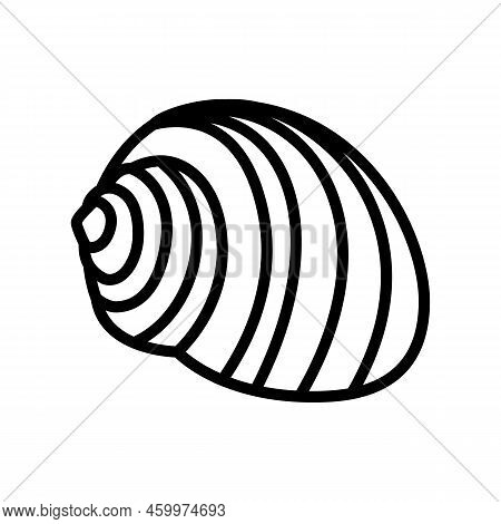 Tonna Sea Shell Beach Line Icon Vector. Tonna Sea Shell Beach Sign. Isolated Contour Symbol Black Il