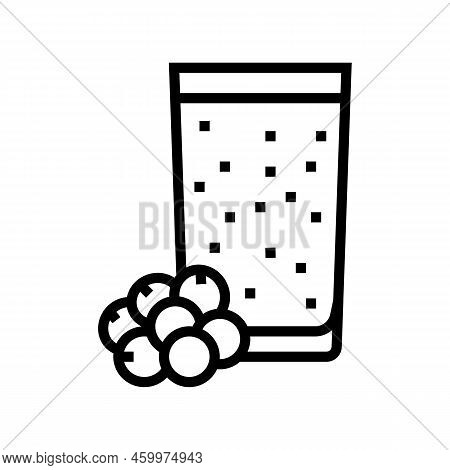 Bluberry Smoothie Fruit Juice Food Line Icon Vector. Bluberry Smoothie Fruit Juice Food Sign. Isolat