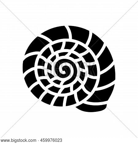 Spiral Seashell Beach Glyph Icon Vector. Spiral Seashell Beach Sign. Isolated Symbol Illustration