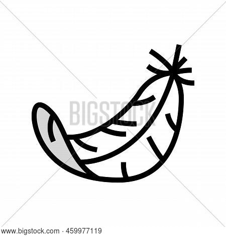 Failing Feather Soft Fluffy Color Icon Vector. Failing Feather Soft Fluffy Sign. Isolated Symbol Ill