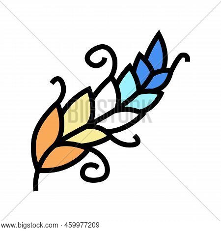 Art Feather Soft Fluffy Color Icon Vector. Art Feather Soft Fluffy Sign. Isolated Symbol Illustratio
