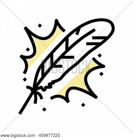 Angel Feather Soft Fluffy Color Icon Vector. Angel Feather Soft Fluffy Sign. Isolated Symbol Illustr