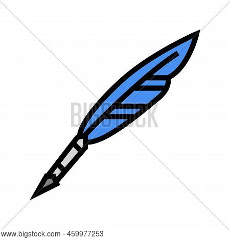 Pen Feather Soft Fluffy Color Icon Vector. Pen Feather Soft Fluffy Sign. Isolated Symbol Illustratio