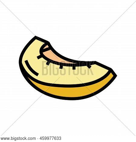 Slice Cut Yellow Melon Color Icon Vector. Slice Cut Yellow Melon Sign. Isolated Symbol Illustration