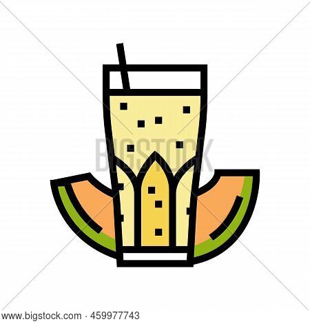 Smoothie Melon Color Icon Vector. Smoothie Melon Sign. Isolated Symbol Illustration