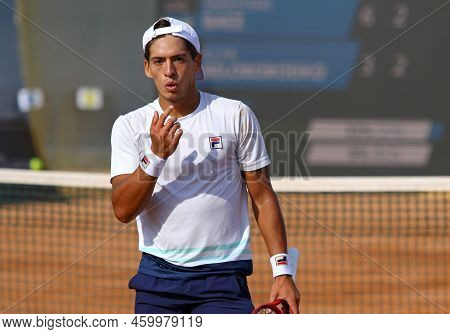 Kyiv, Ukraine - September 7, 2021: Sebastian Baez Of Argentina Reacts After Won The Point During Atp