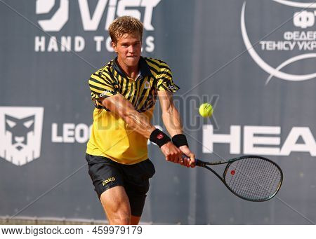 Kyiv, Ukraine - September 7, 2021: Illya Beloborodko Of Ukraine In Action During Atp Challenger Kyiv