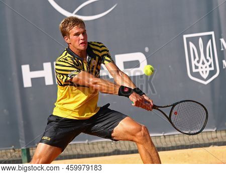 Kyiv, Ukraine - September 7, 2021: Illya Beloborodko Of Ukraine In Action During Atp Challenger Kyiv