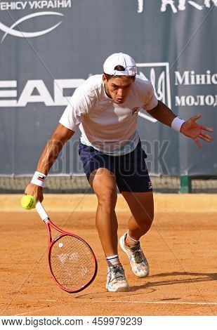 Kyiv, Ukraine - September 7, 2021: Sebastian Baez Of Argentina In Action During Atp Challenger Kyiv 