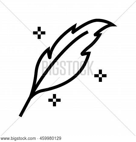 Lightweight Feather Soft Fluffy Line Icon Vector. Lightweight Feather Soft Fluffy Sign. Isolated Con