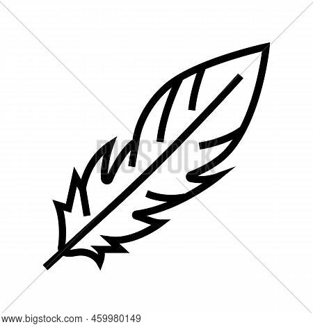 Goose Feather Soft Fluffy Line Icon Vector. Goose Feather Soft Fluffy Sign. Isolated Contour Symbol 