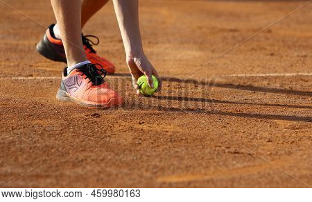 Kyiv, Ukraine - September 7, 2021: Ballboy In Action During The Atp Challenger Kyiv Open Game Sebast