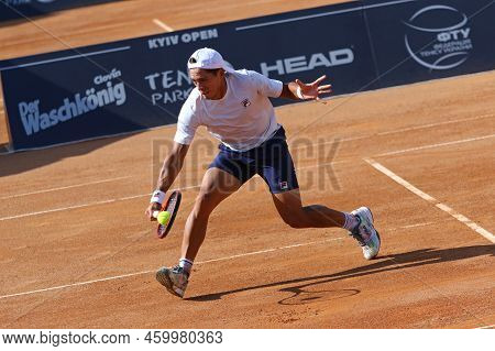 Kyiv, Ukraine - September 7, 2021: Sebastian Baez Of Argentina In Action During Atp Challenger Kyiv 