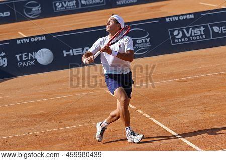 Kyiv, Ukraine - September 7, 2021: Sebastian Baez Of Argentina In Action During Atp Challenger Kyiv 