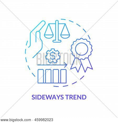 Sideways Trend Blue Gradient Concept Icon. Static Market Value. Type Of Financial Tendency Abstract 