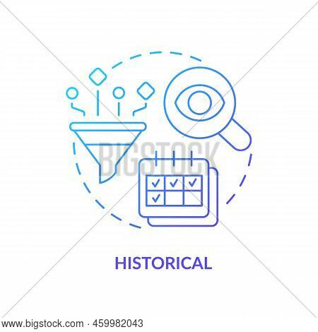 Historical Blue Gradient Concept Icon. Data Analytics. Profitability Model For Forecasting Abstract 