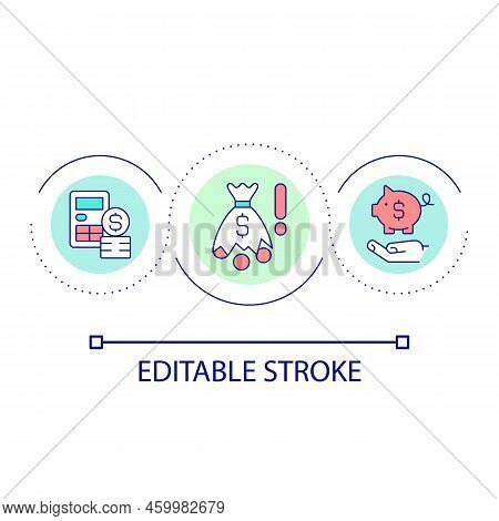 Spotting Accounting Fraud Loop Concept Icon. False Financial Statements Abstract Idea Thin Line Illu