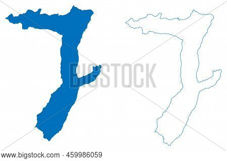 Lake Puelo (south America, Argentine Republic, Argentina) Map Vector Illustration, Scribble Sketch L