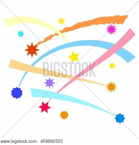 Falling Colored Stars. Magic Print. Bright Seamless Pattern. Vector Illustration. Stock Image.